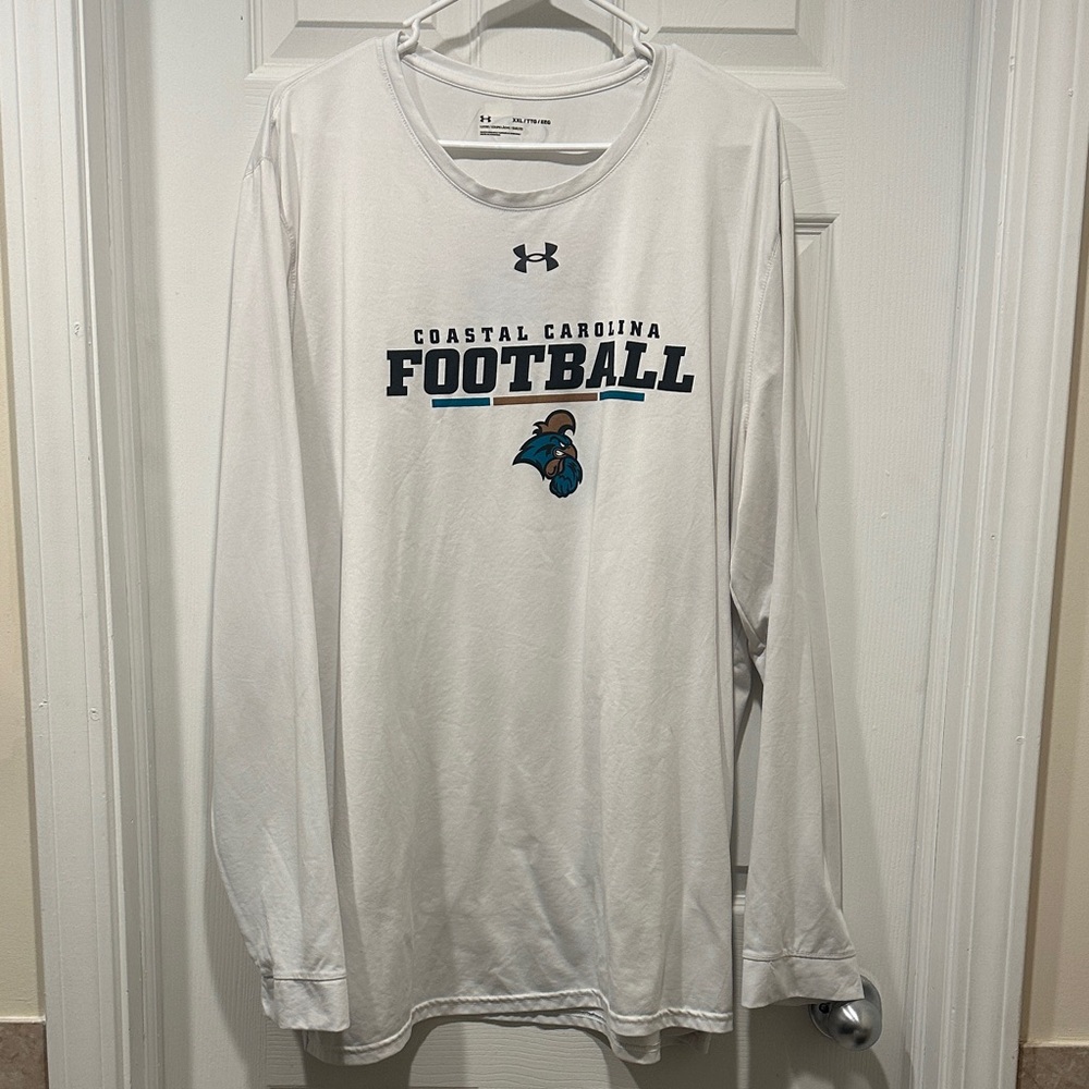 Under Armour White Coastal Carolina Football Long-Sleeve Performance Tee